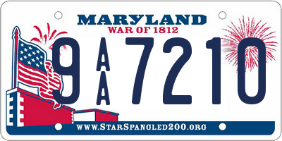 MD license plate 9AA7210