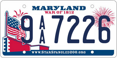 MD license plate 9AA7226