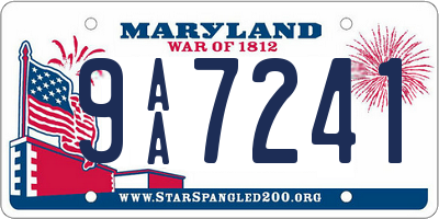 MD license plate 9AA7241