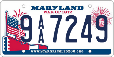 MD license plate 9AA7249