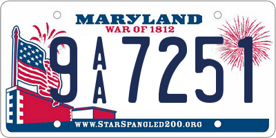 MD license plate 9AA7251