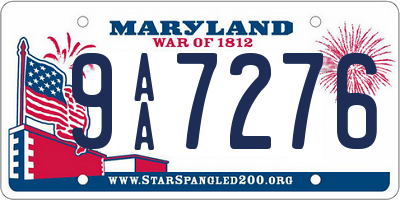 MD license plate 9AA7276