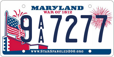 MD license plate 9AA7277