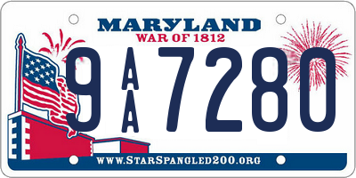 MD license plate 9AA7280