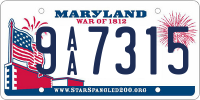 MD license plate 9AA7315