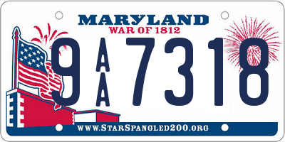 MD license plate 9AA7318