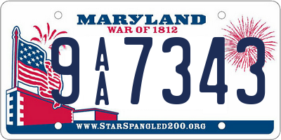MD license plate 9AA7343