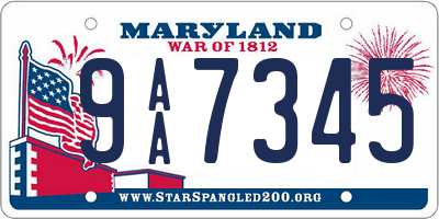 MD license plate 9AA7345