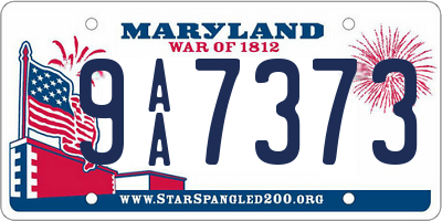MD license plate 9AA7373
