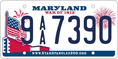 MD license plate 9AA7390