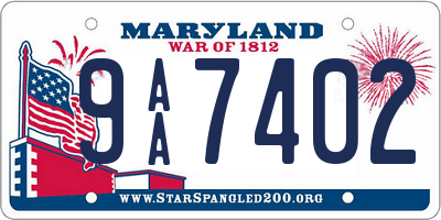 MD license plate 9AA7402