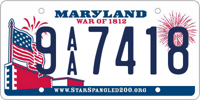 MD license plate 9AA7418