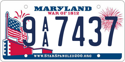 MD license plate 9AA7437