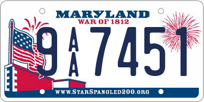 MD license plate 9AA7451