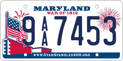 MD license plate 9AA7453