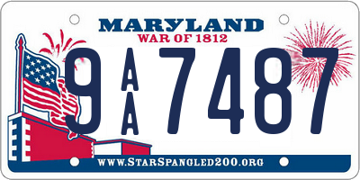 MD license plate 9AA7487