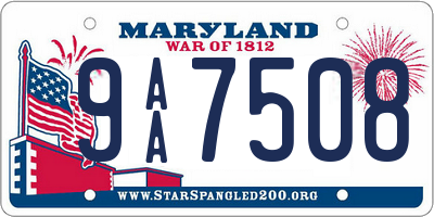 MD license plate 9AA7508