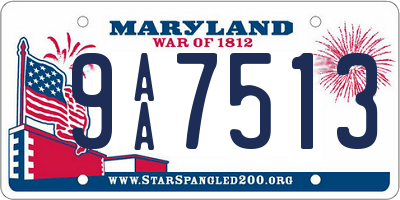 MD license plate 9AA7513