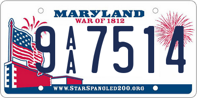 MD license plate 9AA7514