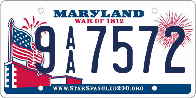 MD license plate 9AA7572