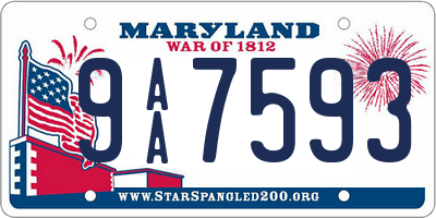 MD license plate 9AA7593