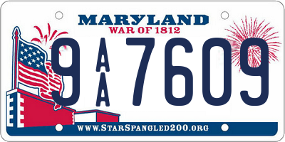MD license plate 9AA7609