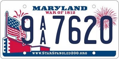 MD license plate 9AA7620