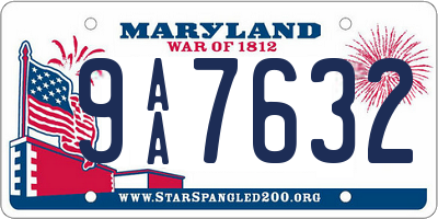 MD license plate 9AA7632
