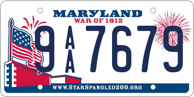 MD license plate 9AA7679