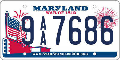 MD license plate 9AA7686