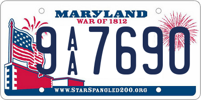 MD license plate 9AA7690