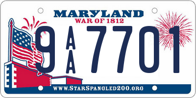 MD license plate 9AA7701