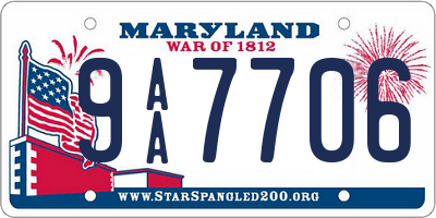 MD license plate 9AA7706