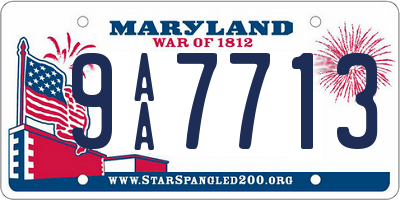 MD license plate 9AA7713