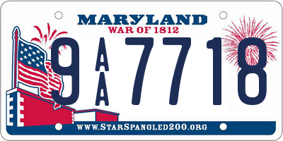 MD license plate 9AA7718