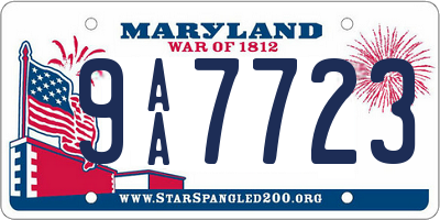 MD license plate 9AA7723