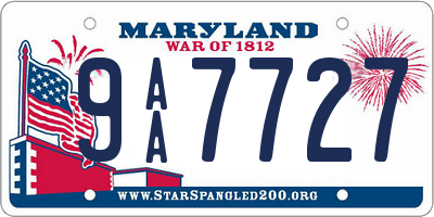 MD license plate 9AA7727