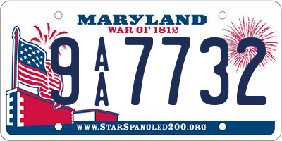 MD license plate 9AA7732