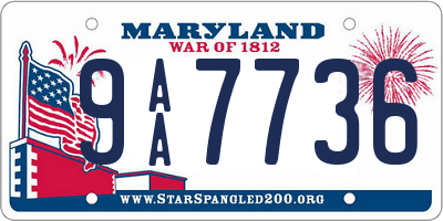 MD license plate 9AA7736
