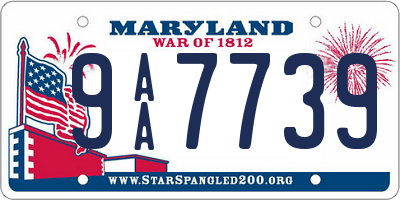 MD license plate 9AA7739