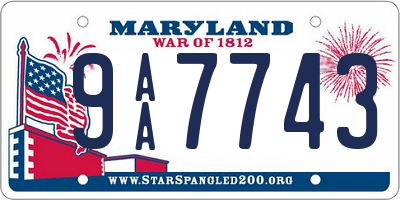 MD license plate 9AA7743