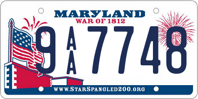MD license plate 9AA7748