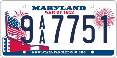 MD license plate 9AA7751