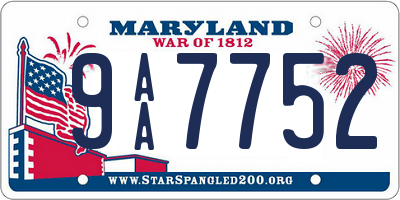MD license plate 9AA7752