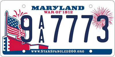 MD license plate 9AA7773