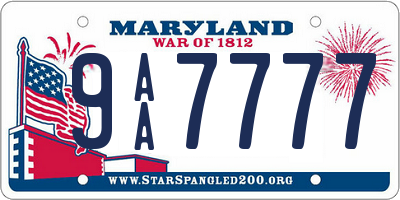 MD license plate 9AA7777