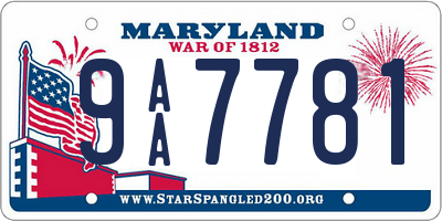 MD license plate 9AA7781