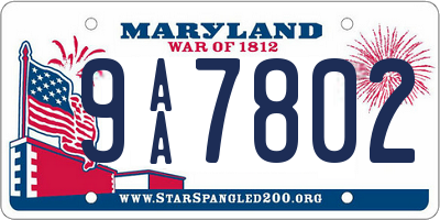 MD license plate 9AA7802