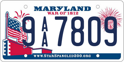 MD license plate 9AA7809