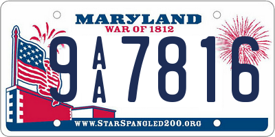MD license plate 9AA7816